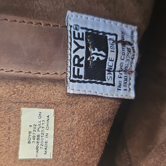 Frye Kids Harness Pull-On Boots | Size 4 | Distressed Brown Leather - Picture 8 of 8